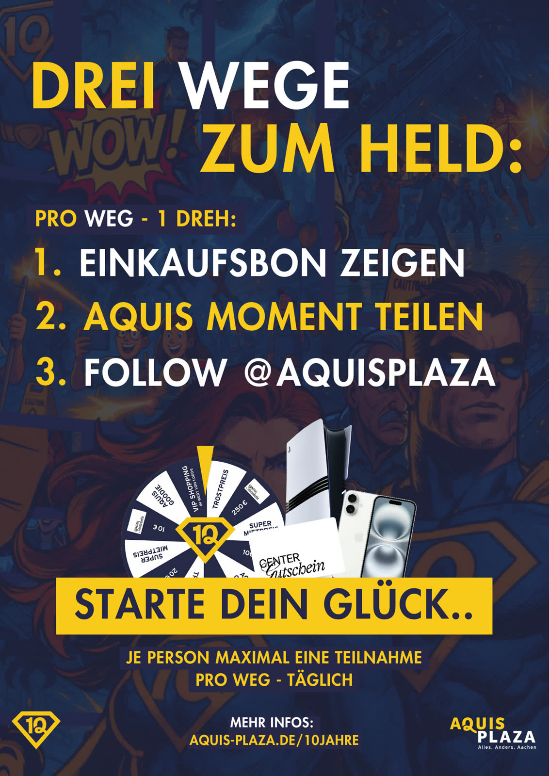 Teilnahmehinweise zur Glücksrad-Aktion
